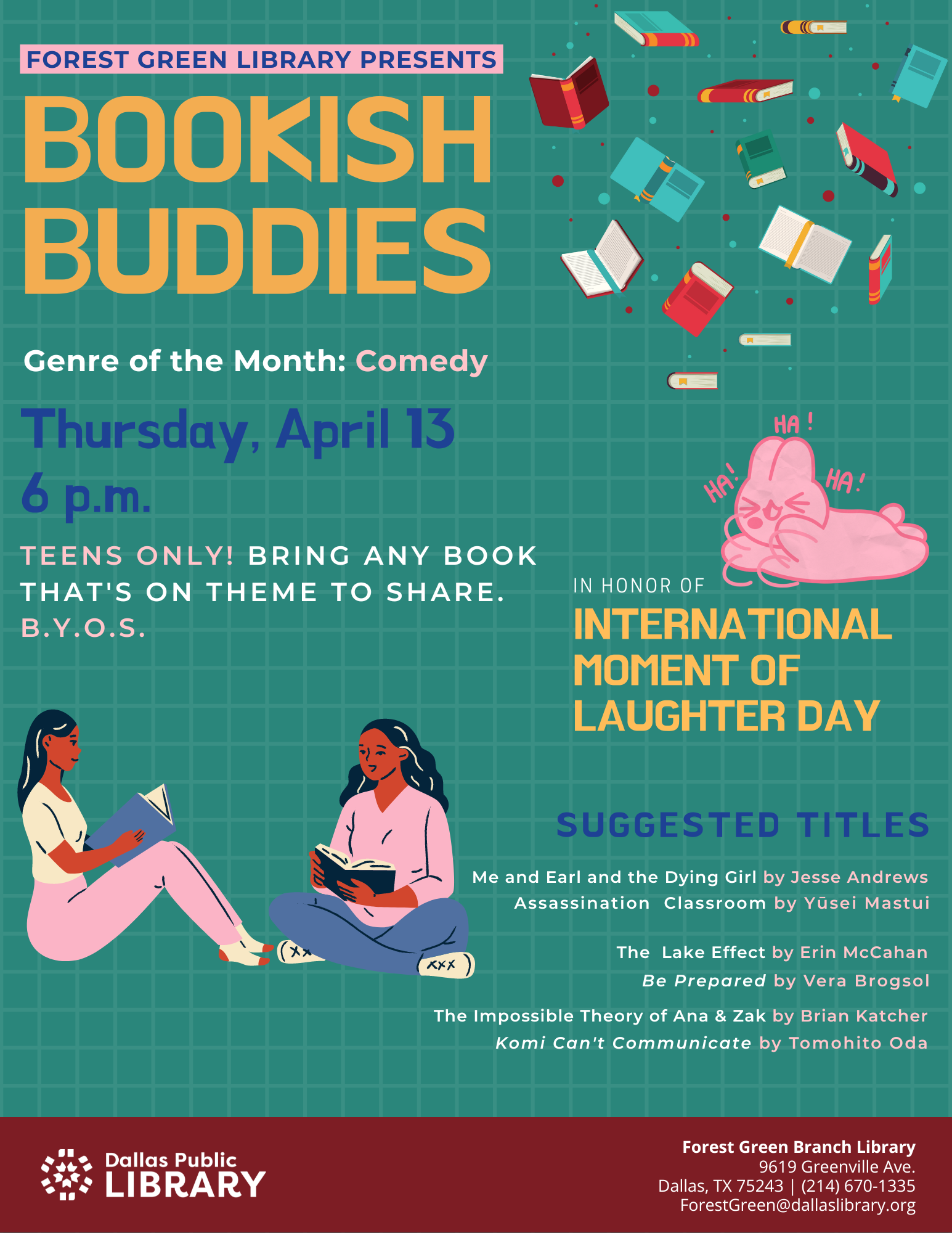 Bookish Buddies Teen Book Club Dallas Public Library